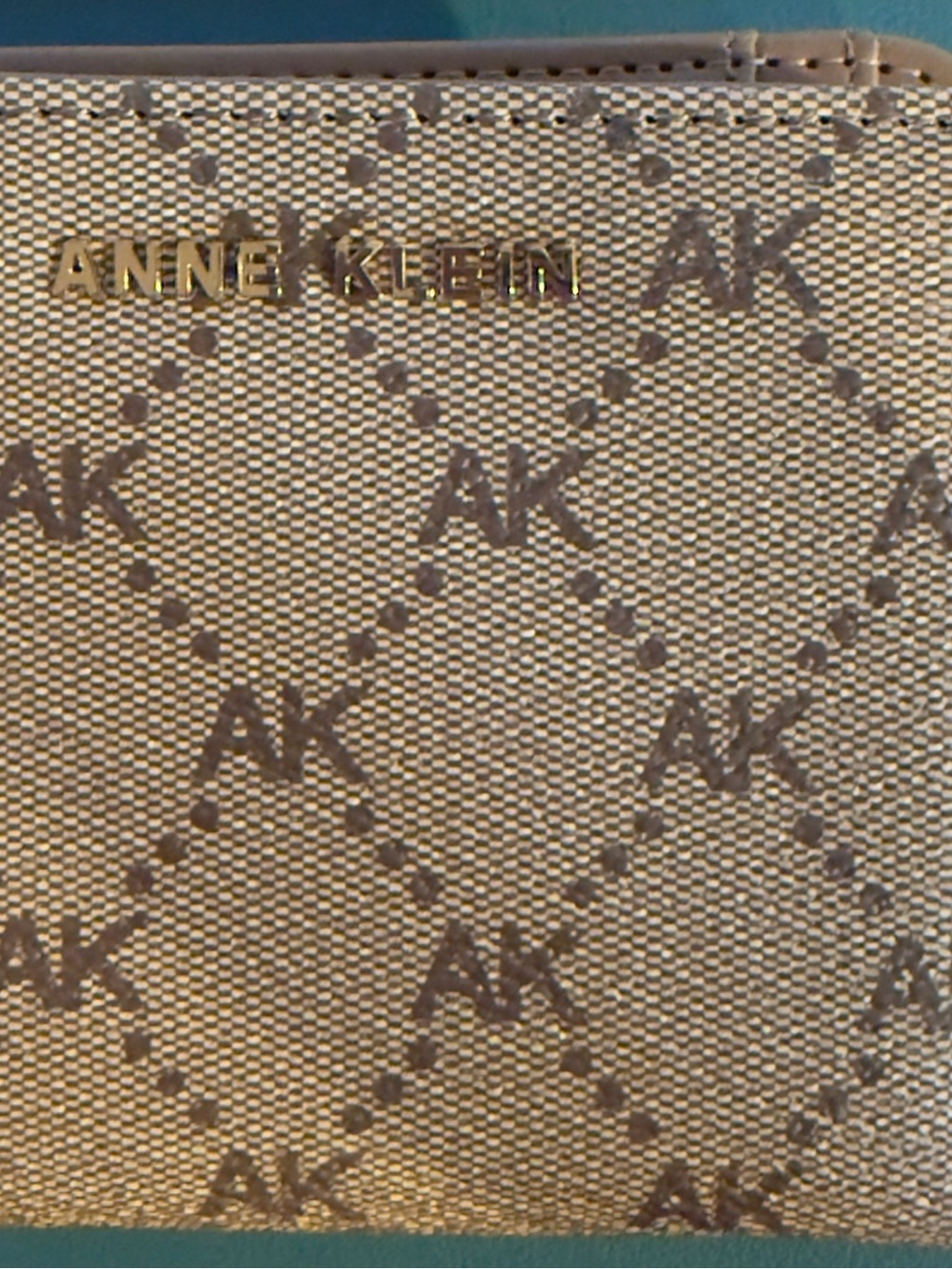 Anne Klein Beige and Brown AK Monogram Wallet